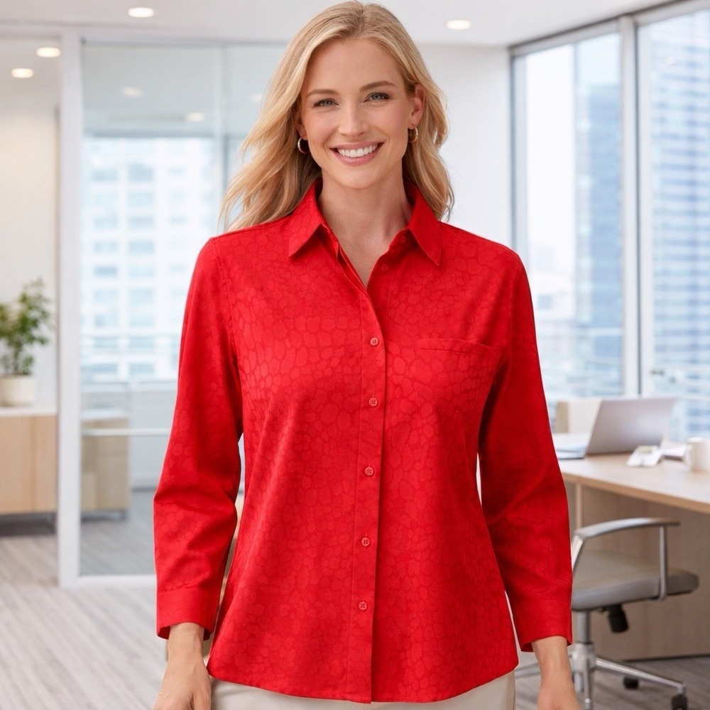 Athleta Urbanite Red Leopard Vented Commuter Wicking UPF Cooling Top XXS